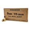 9mm – Winchester Service Grade 115 Grain FMJ – 50 Rounds