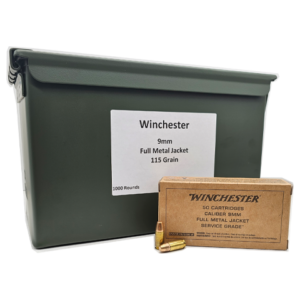 9mm – Winchester Service Grade 115 Grain FMJ – 1000 Rounds