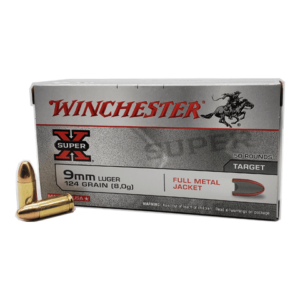 9mm – Winchester Super-X 124 Grain FMJ – 50 Rounds